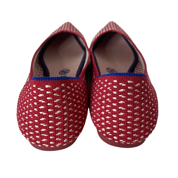Rothy's Red and White Pointed Knit Flats - Picture 3 of 9